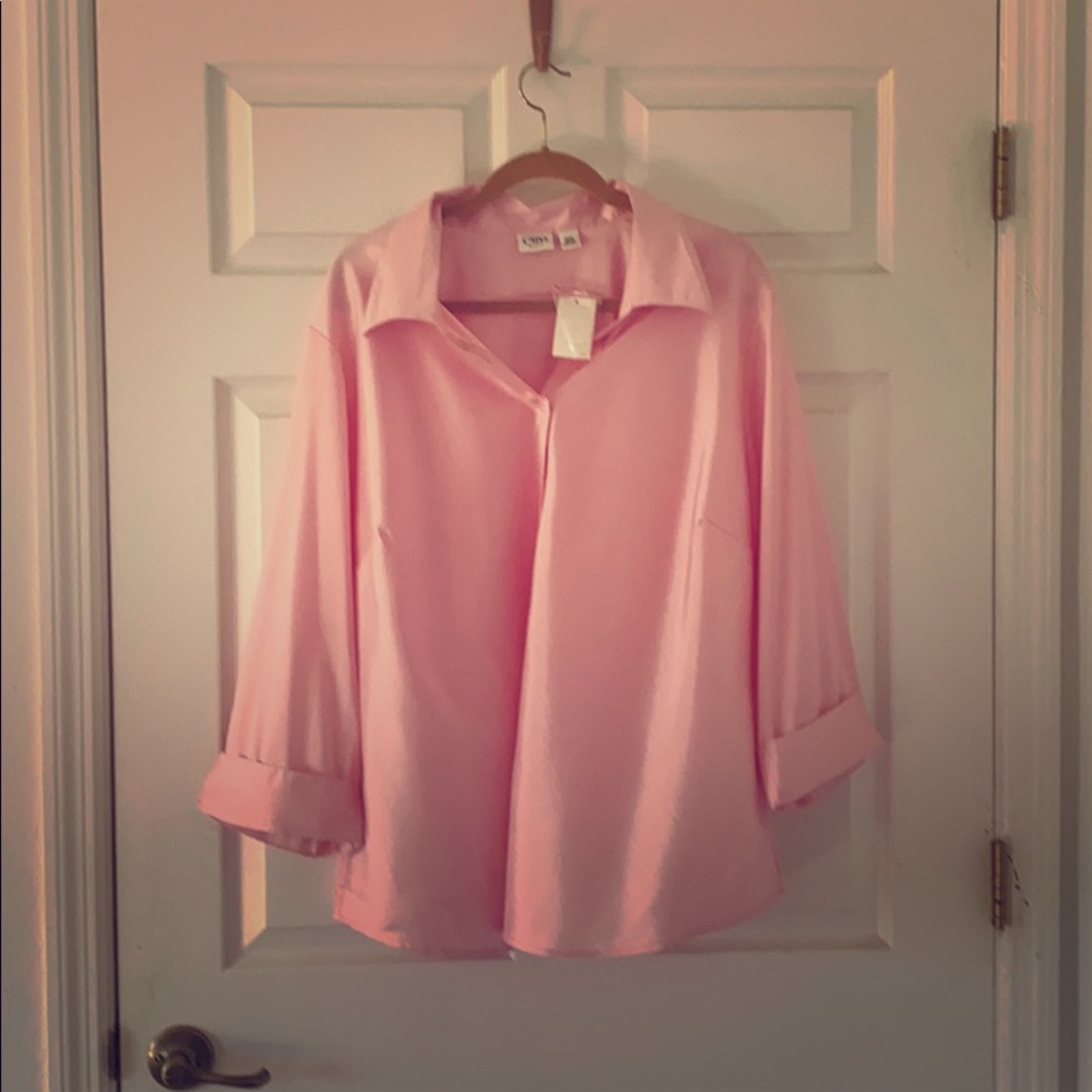 Pink satin blouse